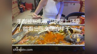 手脚被捆绑眼也被蒙上,还是能看出很享受的样子~